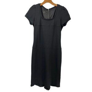 Vintage 90s Teenflo Black Cap Sleeve Square Neck Dress Size 6